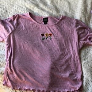 Floral embroidered top